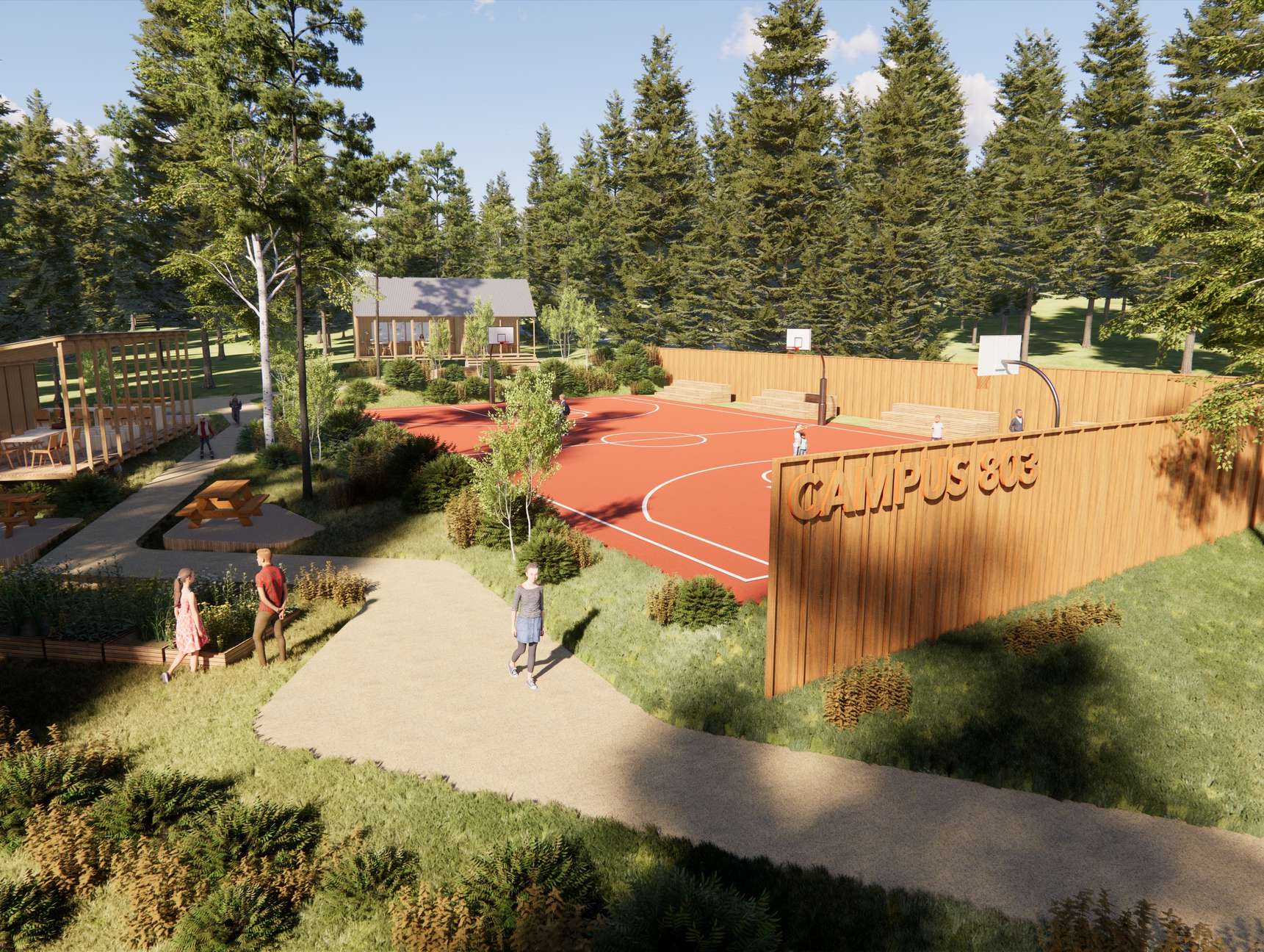 Campus 803 — rendu du terrain aménagé
